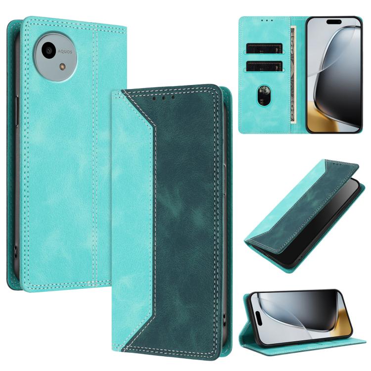 For Sharp Aquos wish5 Skin Feel Two-tone RFID Blocking Vegan Leather Phone Case(Dark Green)
For Sharp Aquos wish5 Skin Feel Two-tone RFID Blocking Vegan Leather Phone Case(Dark Green)
