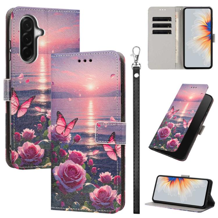 For Galaxy A57 5G Painted Pattern Vegan Leather Phone Case with Strap(Rose Butterfly)
For Galaxy A57 5G Painted Pattern Vegan Leather Phone Case with Strap(Rose Butterfly)