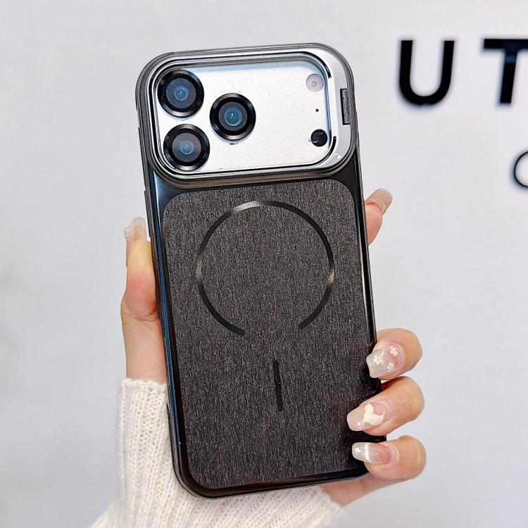 For iPhone 17 Pro Max Brushed Magnetic Phone Case with Lens Frame Holder & Lens Film(Black)
For iPhone 17 Pro Max Brushed Magnetic Phone Case with Lens Frame Holder & Lens Film(Black)