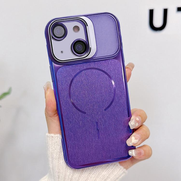 For iPhone 15 Brushed Magnetic Phone Case with Lens Frame Holder & Lens Film(Purple)
For iPhone 15 Brushed Magnetic Phone Case with Lens Frame Holder & Lens Film(Purple)