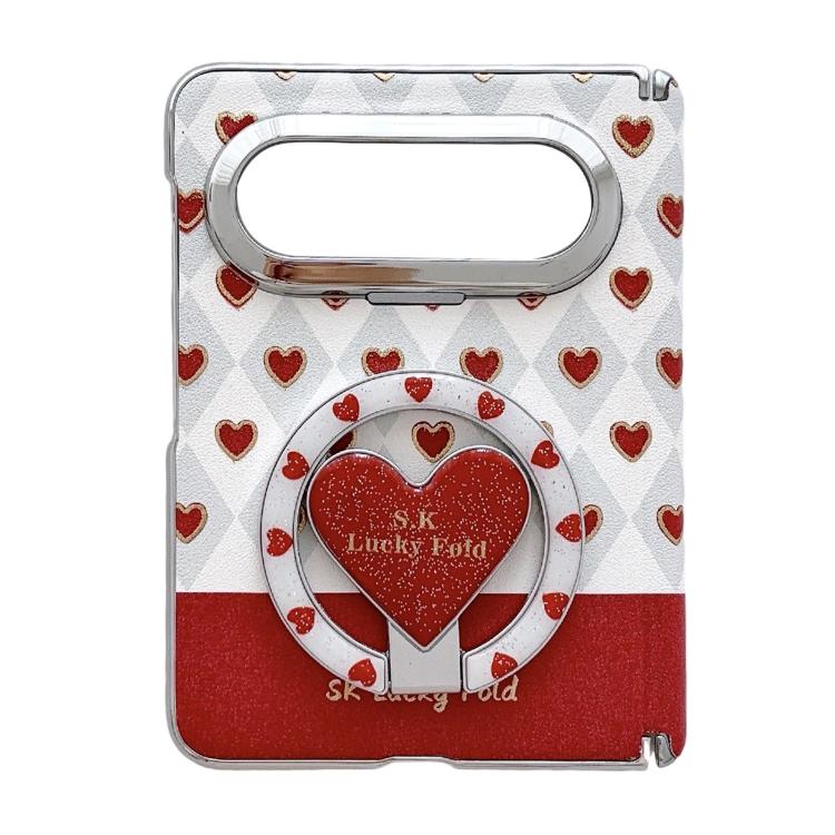 For Huawei Pura X Max Electroplated Dual-Hinge Gilded Heart Magnetic Phone Case with Holder(Red White)
For Huawei Pura X Max Electroplated Dual-Hinge Gilded Heart Magnetic Phone Case with Holder(Red White)