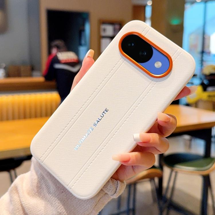 For Google Pixel 10a Metal Camera Lens Frame Buttons Vegan Leather Phone Case(White)
For Google Pixel 10a Metal Camera Lens Frame Buttons Vegan Leather Phone Case(White)