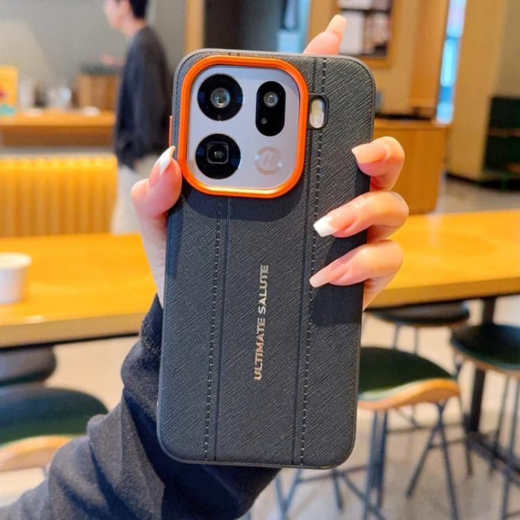 For OPPO Find X9 Pro Metal Camera Lens Frame Buttons Vegan Leather Phone Case(Black)
For OPPO Find X9 Pro Metal Camera Lens Frame Buttons Vegan Leather Phone Case(Black)