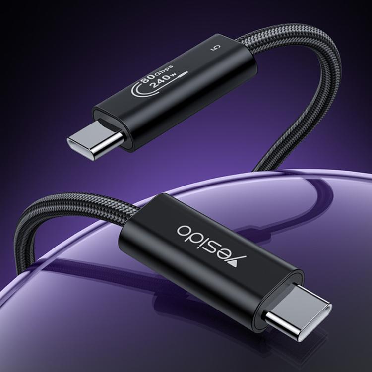 Yesido CA211 240W 16K 60Hz Type-C to Type-C Thunderbolt 5 Full Function Data Cable, Length:1m(Black)
Yesido CA211 240W 16K 60Hz Type-C to Type-C Thunderbolt 5 Full Function Data Cable, Length:1m(Black)