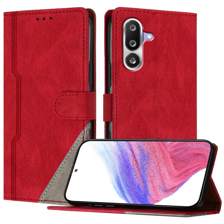For Galaxy M36 5G Color Matching Buckle Clasp Vegan Leather Phone Case(Red)
For Galaxy M36 5G Color Matching Buckle Clasp Vegan Leather Phone Case(Red)