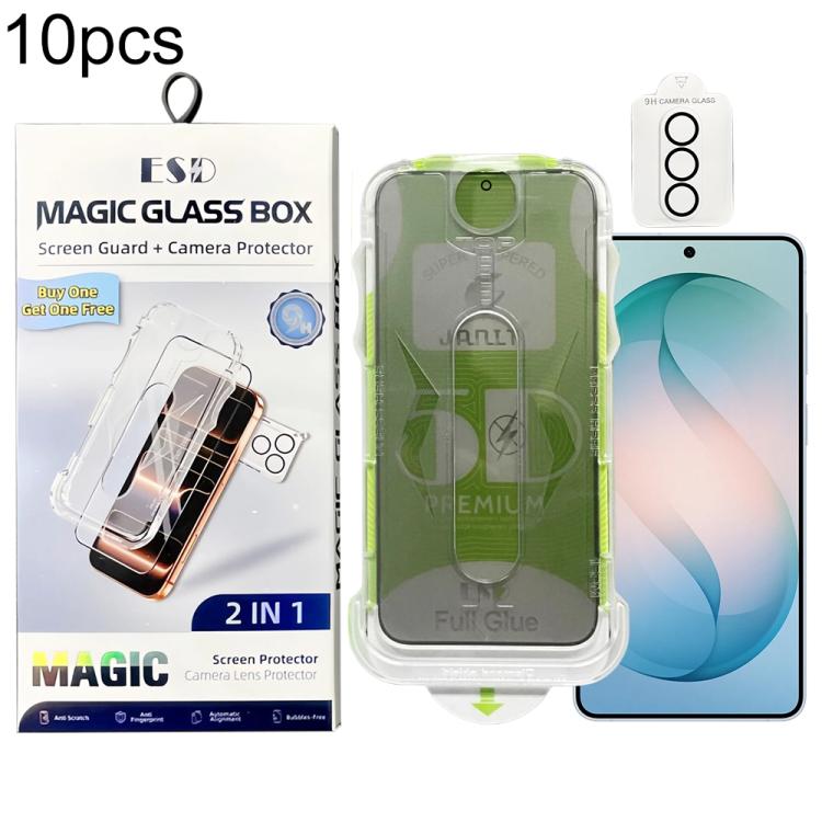For Galaxy S26+ 5G 10pcs 5D Curved Easy Install Dust-proof Box Privacy Tempered Glass Film with Lens Film, Support Ultrasonic Unlock
For Galaxy S26+ 5G 10pcs 5D Curved Easy Install Dust-proof Box Privacy Tempered Glass Film with Lens Film, Support Ultrasonic Unlock