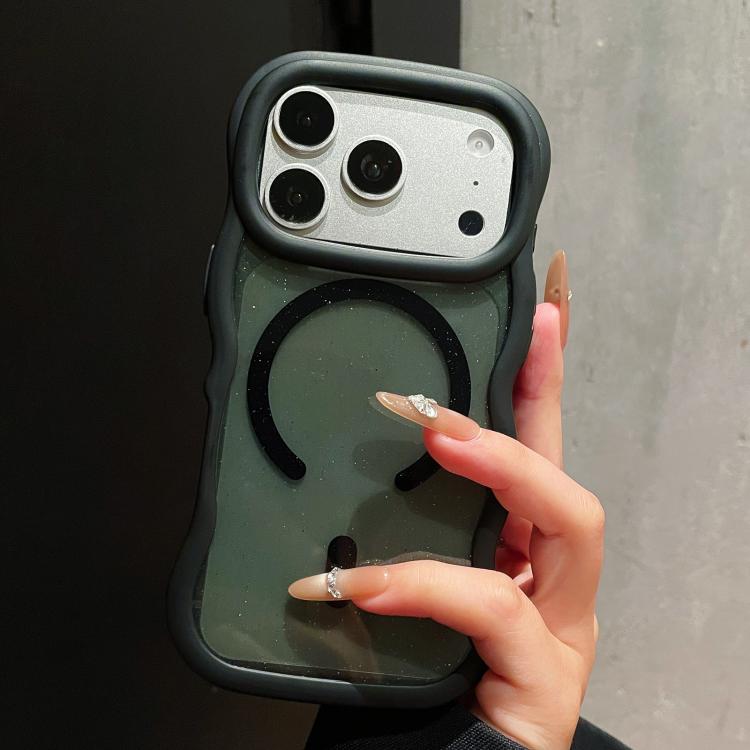 For iPhone 17 Pro Max Wavy Edge Translucent Glitter Magnetic Phone Case(Black)
For iPhone 17 Pro Max Wavy Edge Translucent Glitter Magnetic Phone Case(Black)