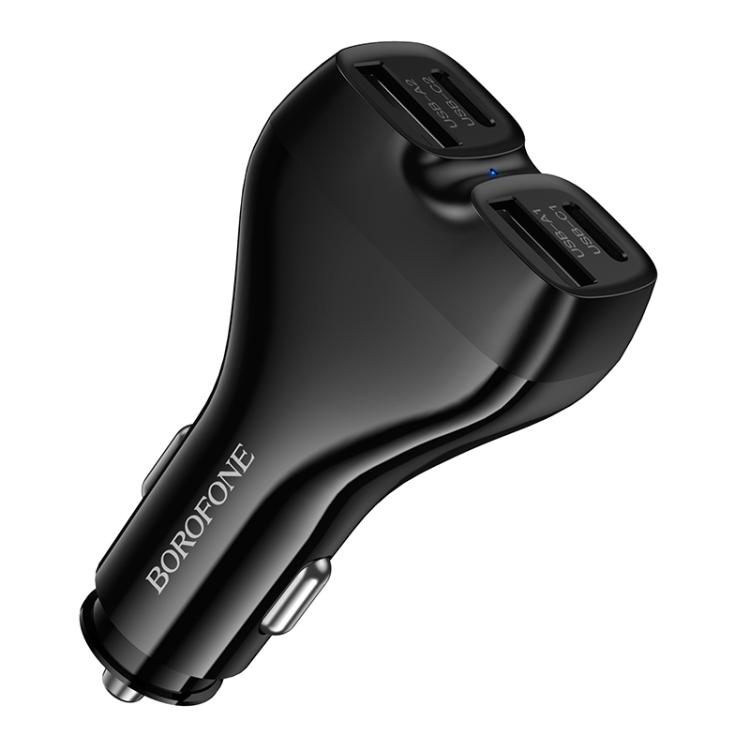 Borofone BZ35 Leader 30W Dual USB Dual Type-C Car Charger(Black)
Borofone BZ35 Leader 30W Dual USB Dual Type-C Car Charger(Black)