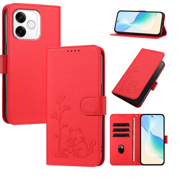 For OPPO A6s Pro 4G YX0014 Kitten Watering Tree Buckle Vegan Leather Phone Case with Black Cord(Red)
For OPPO A6s Pro 4G YX0014 Kitten Watering Tree Buckle Vegan Leather Phone Case with Black Cord(Red)