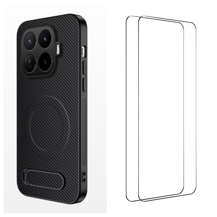 For Xiaomi 17T Pro 5G WANLONFENG Kickstand Carbon Fiber Texture Magnetic Phone Case with 2pcs Screen Films(Black)
For Xiaomi 17T Pro 5G WANLONFENG Kickstand Carbon Fiber Texture Magnetic Phone Case with 2pcs Screen Films(Black)