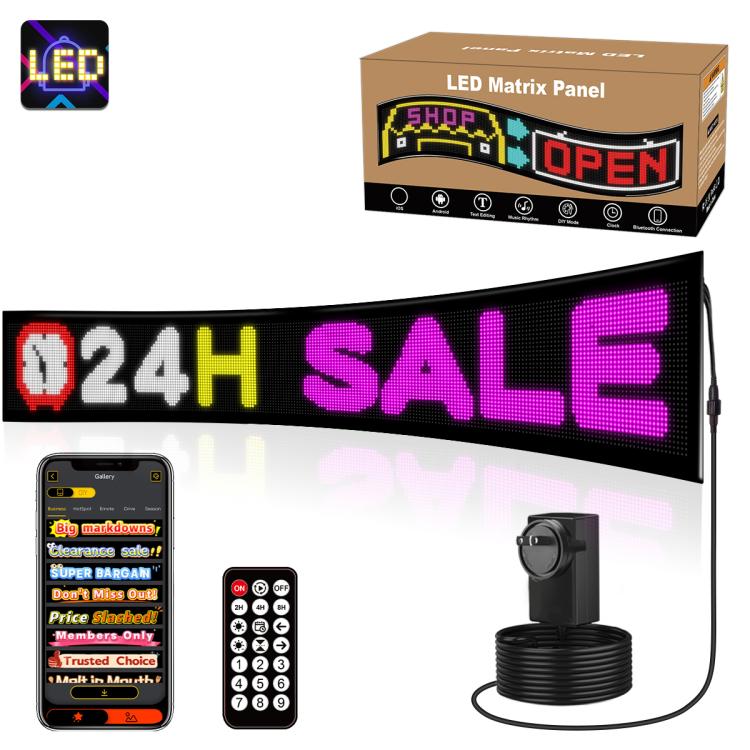 32x256 Pixels Dual Row Ultra-Thin LED Flexible Advertising Matrix Display Screen, Size: 192 x 28cm(EU Plug)