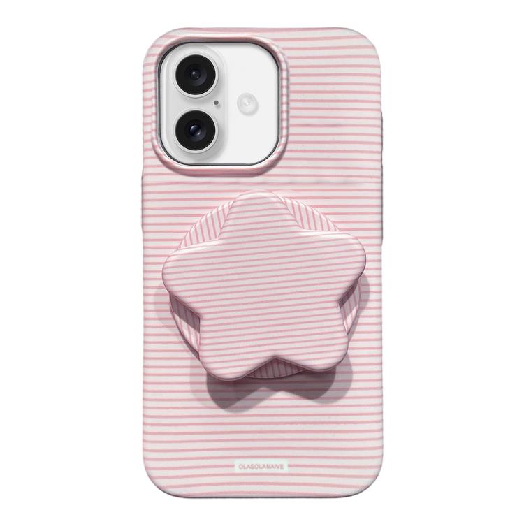 For iPhone 16 Plus Macaron Striped Full Coverage PC Phone Case with Star Holder(Pink)
For iPhone 16 Plus Macaron Striped Full Coverage PC Phone Case with Star Holder(Pink)