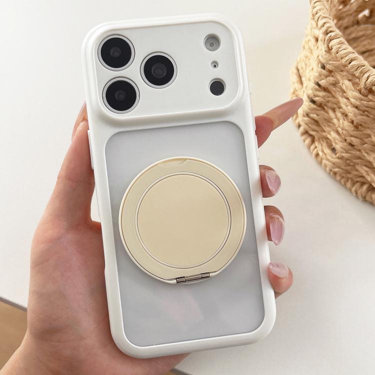 For iPhone 17 Pro Max Soft-Color Acrylic 360 Rotation Holder Phone Case(White)
For iPhone 17 Pro Max Soft-Color Acrylic 360 Rotation Holder Phone Case(White)