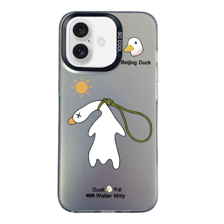 For iPhone 16 Colorful Silver Pattern PC Hybrid TPU Phone Case(Black Duck)
For iPhone 16 Colorful Silver Pattern PC Hybrid TPU Phone Case(Black Duck)