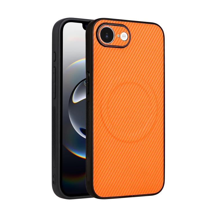For iPhone 17e / 16e Precise Cutout Carbon Fiber Texture Vegan Leather Phone Case(Orange)
For iPhone 17e / 16e Precise Cutout Carbon Fiber Texture Vegan Leather Phone Case(Orange)
