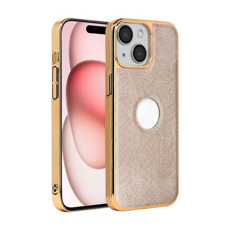 For iPhone 15 Cowhide Texture Electroplated Frame PC + Vegan Leather Phone Case(Beige)
For iPhone 15 Cowhide Texture Electroplated Frame PC + Vegan Leather Phone Case(Beige)