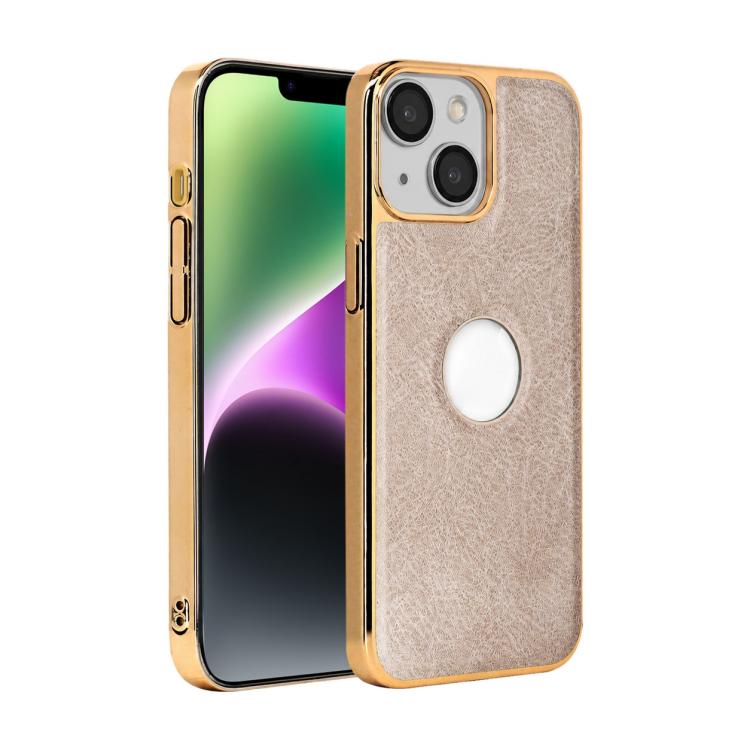 For iPhone 14 Cowhide Texture Electroplated Frame PC + Vegan Leather Phone Case(Beige)
For iPhone 14 Cowhide Texture Electroplated Frame PC + Vegan Leather Phone Case(Beige)