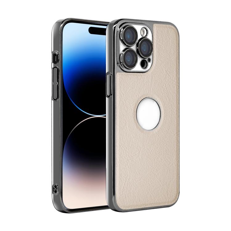 For iPhone 14 Pro Max Cowhide Texture Electroplated Frame PC + Vegan Leather Phone Case(White)
For iPhone 14 Pro Max Cowhide Texture Electroplated Frame PC + Vegan Leather Phone Case(White)
