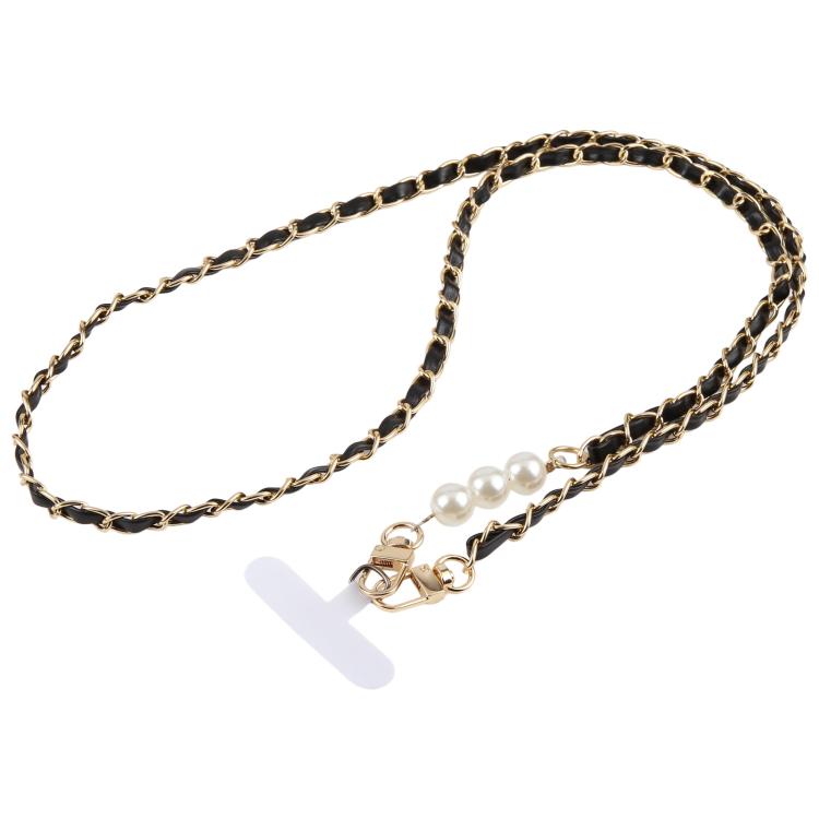 Adjustable Crossbody Phone Lanyard Faux Leather Metal Beads Chain with Tether Pad, Length:120cm(Black)
Adjustable Crossbody Phone Lanyard Faux Leather Metal Beads Chain with Tether Pad, Length:120cm(Black)