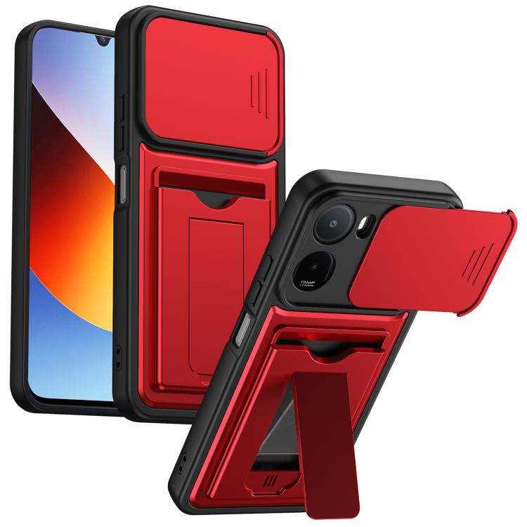 For Redmi A7 Pro 171mm / Redmi 15a 5G Card Holder Series Sliding Lens Cover PC Hybrid TPU Phone Case(Red)
For Redmi A7 Pro 171mm / Redmi 15a 5G Card Holder Series Sliding Lens Cover PC Hybrid TPU Phone Case(Red)