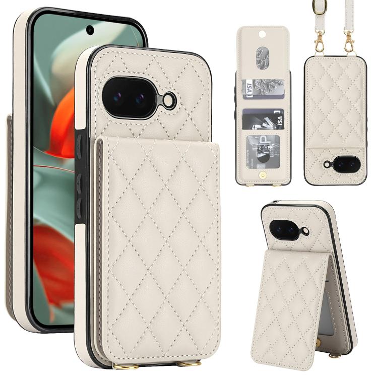 For Google Pixel 10a Crossbody Rhombic RFID Blocking Card Holder Phone Case(White)
For Google Pixel 10a Crossbody Rhombic RFID Blocking Card Holder Phone Case(White)