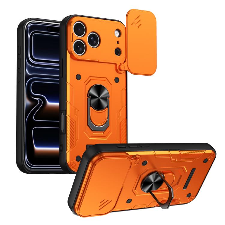 For iPhone 17 Pro Max Nanshan Armor Sliding Camshield Ring Holder Phone Case(Orange)
For iPhone 17 Pro Max Nanshan Armor Sliding Camshield Ring Holder Phone Case(Orange)