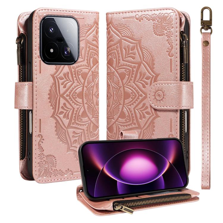 For Xiaomi 17 Max 5G Mandala Embossed 9-Card Zipper RFID Vegan Leather Phone Case with Short Lanyard(Rose Gold)
For Xiaomi 17 Max 5G Mandala Embossed 9-Card Zipper RFID Vegan Leather Phone Case with Short Lanyard(Rose Gold)