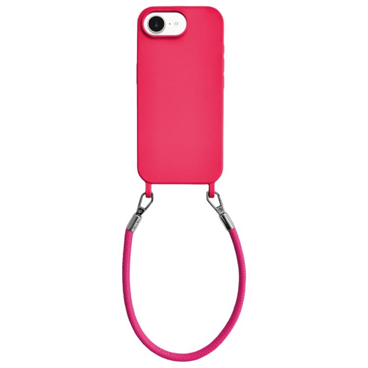 For iPhone 16e / 17e Integrated Lanyard Loops Shockproof Silicone Phone Case with Leather Hand Lanyard(Red)
For iPhone 16e / 17e Integrated Lanyard Loops Shockproof Silicone Phone Case with Leather Hand Lanyard(Red)