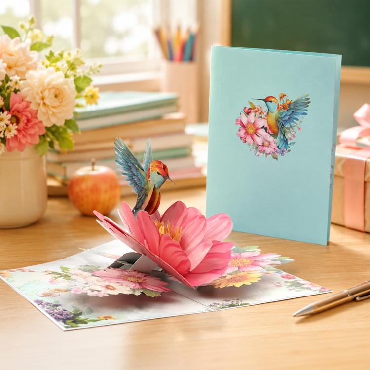 TeacherS Day 3D Paper-Cut Greeting Card(Hummingbird Flower)
TeacherS Day 3D Paper-Cut Greeting Card(Hummingbird Flower)