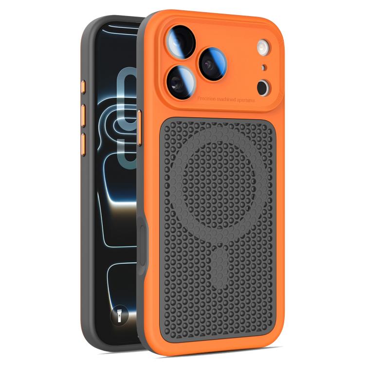 For iPhone 17 Pro Max Armor Shield Mesh Cooling Magnetic Phone Case with Lens Film(Orange)
For iPhone 17 Pro Max Armor Shield Mesh Cooling Magnetic Phone Case with Lens Film(Orange)
