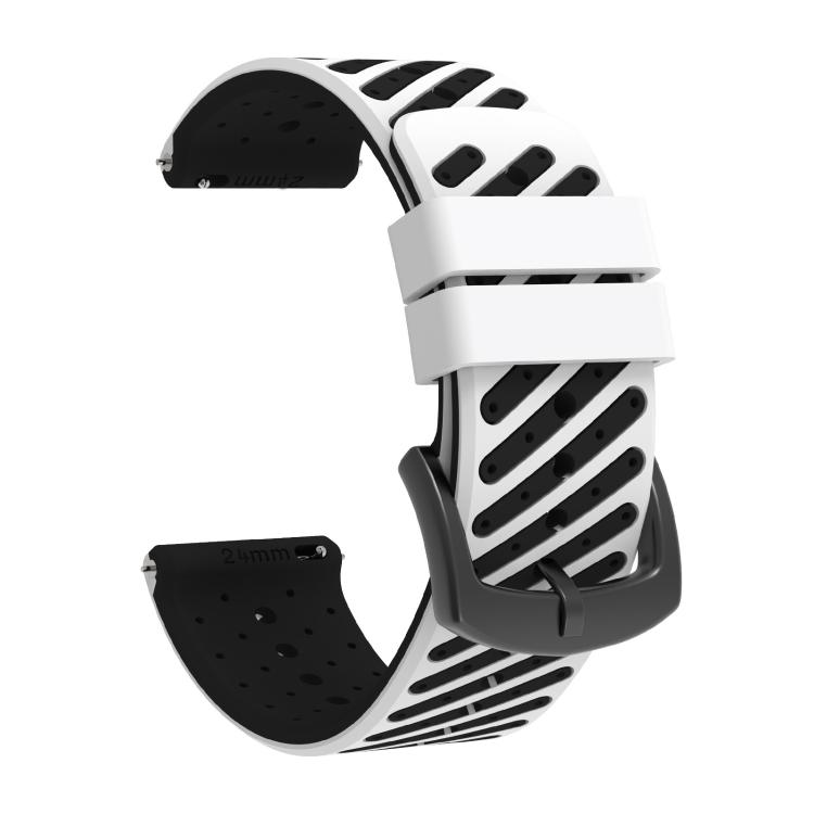 24mm Twill Texture Breathable Two Color Silicone Watch Band(White Black)
24mm Twill Texture Breathable Two Color Silicone Watch Band(White Black)