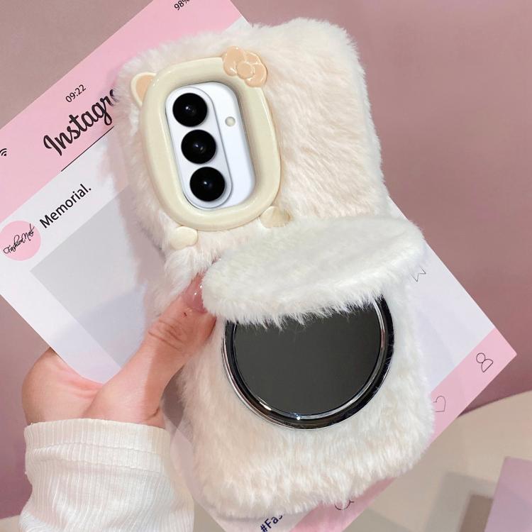 For Galaxy S26+ 5G 3D Bow-Tie Cat Mirror Holder Plush Phone Case(Beige)
For Galaxy S26+ 5G 3D Bow-Tie Cat Mirror Holder Plush Phone Case(Beige)