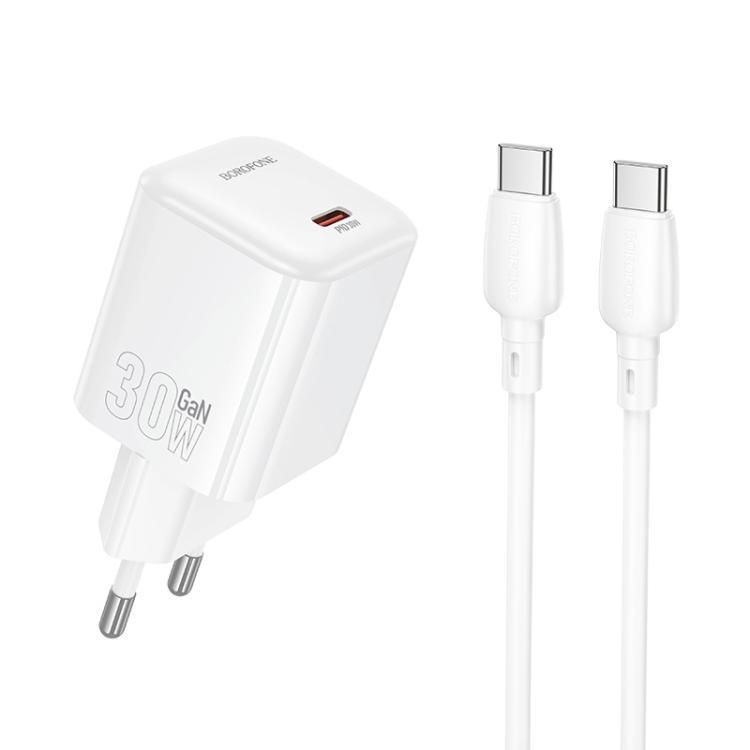 Borofone BN34 PD 30W USB-C / Type-C Mini Single Port Charger With USB-C / Type-C to USB-C / Type-C Cable Set, Plug:EU Plug(White)
Borofone BN34 PD 30W USB-C / Type-C Mini Single Port Charger With USB-C / Type-C to USB-C / Type-C Cable Set, Plug:EU Plug(White)