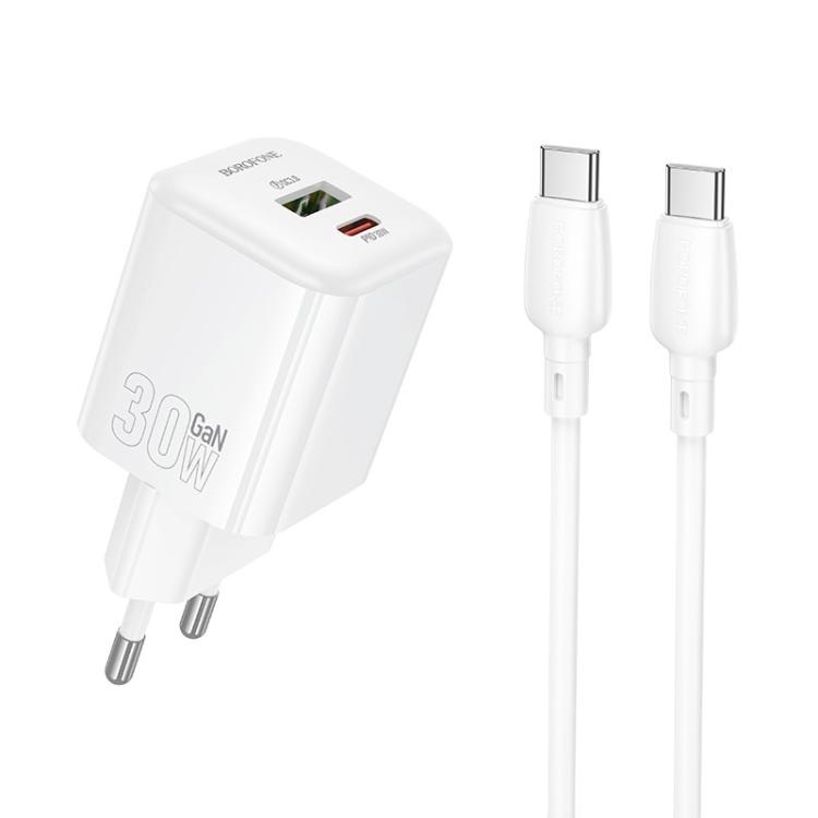 Borofone BN35 Mini PD30W Type-C + QC3.0 USB Charger with Type-C to Type-C Cable Set, Plug:EU Plug(White)
Borofone BN35 Mini PD30W Type-C + QC3.0 USB Charger with Type-C to Type-C Cable Set, Plug:EU Plug(White)