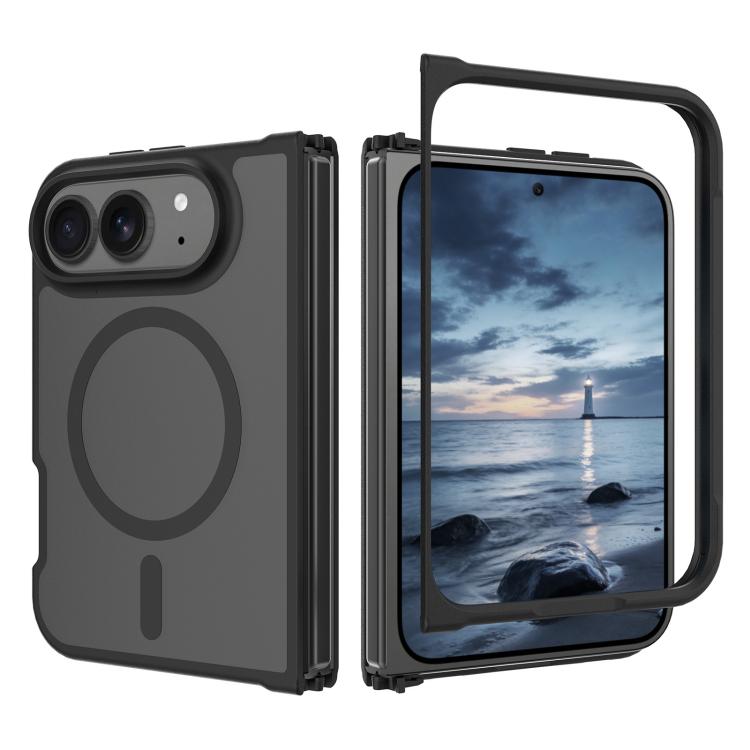 For iPhone Fold Skin Feel TPU Hybrid PC MagSafe Phone Case(Black)
For iPhone Fold Skin Feel TPU Hybrid PC MagSafe Phone Case(Black)