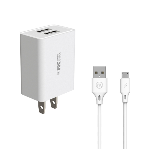 WK WP-U56 2 in 1 2A Dual USB Travel Charger + USB to Micro USB Data Cable Set, US Plug(White)
WK WP-U56 2 in 1 2A Dual USB Travel Charger + USB to Micro USB Data Cable Set, US Plug(White)