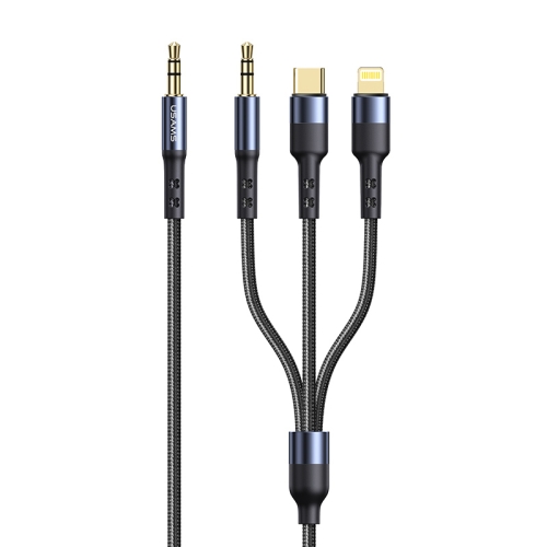 USAMS US-SJ556 3.5mm to 3.5mm + Type-C / USB-C + 8 Pin Aluminum Alloy Audio Adapter Cable, Length: 1.2m (Tarnish)
USAMS US-SJ556 3.5mm to 3.5mm + Type-C / USB-C + 8 Pin Aluminum Alloy Audio Adapter Cable, Length: 1.2m (Tarnish)