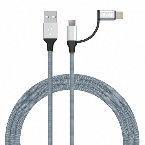 IVON CA51 2.4A USB to 8 Pin + Micro USB 2 in 1 Charging Sync Data Cable, Length: 1m(Silver)
IVON CA51 2.4A USB to 8 Pin + Micro USB 2 in 1 Charging Sync Data Cable, Length: 1m(Silver)
