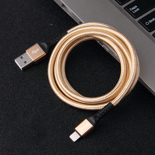 

IVON CA89 2.1A USB to 8 Pin Braid Fast Charge Data Cable, Cable Length: 1m(Gold)