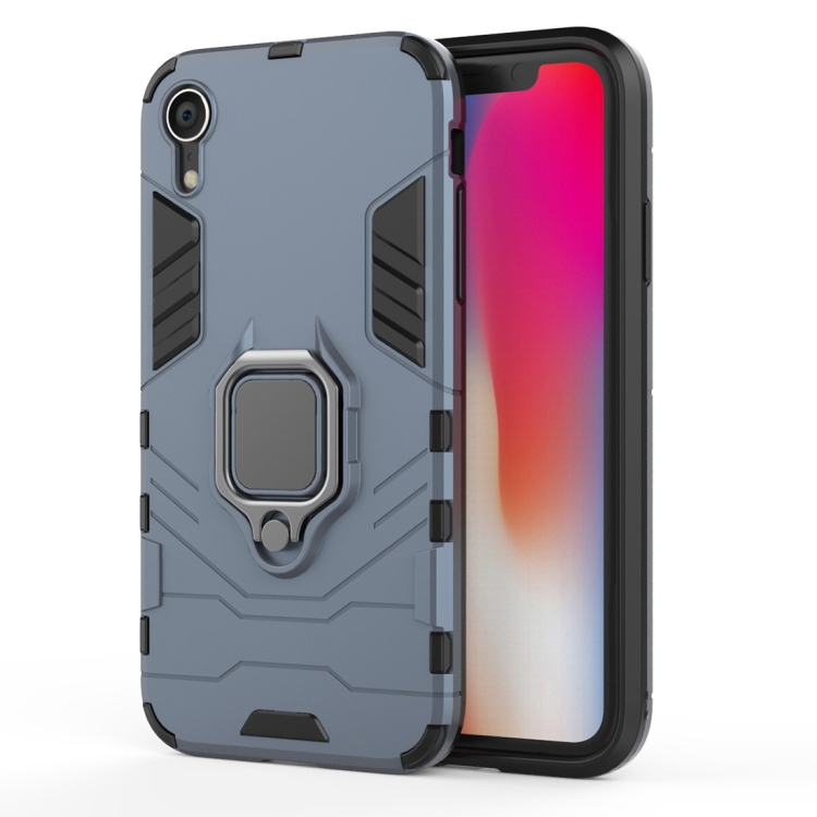 For iPhone XR PC + TPU Shockproof Protective Case with Magnetic Ring Holder (Navy Blue)
For iPhone XR PC + TPU Shockproof Protective Case with Magnetic Ring Holder (Navy Blue)