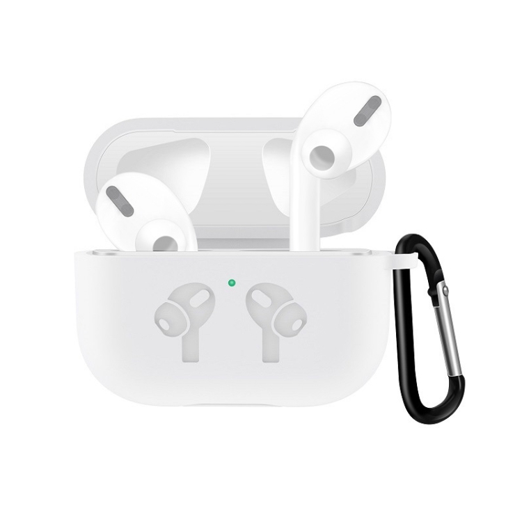 For AirPods Pro Silicone Flip Cover Earphone Protective Case with Anti-drop Buckle(White)
For AirPods Pro Silicone Flip Cover Earphone Protective Case with Anti-drop Buckle(White)