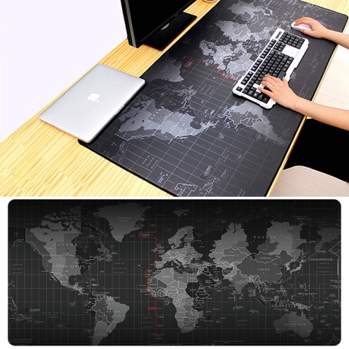 

Extended Large Anti-Slip World Map Pattern Soft Rubber Smooth Cloth Surface Game Mouse Pad Keyboard Mat, Size: 60 x 30cm