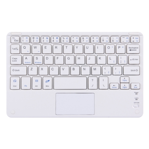

Bluetooth Wireless Keyboard with Touch Panel, Compatible with All Android & Windows 10 inch Tablets with Bluetooth Functions (White)