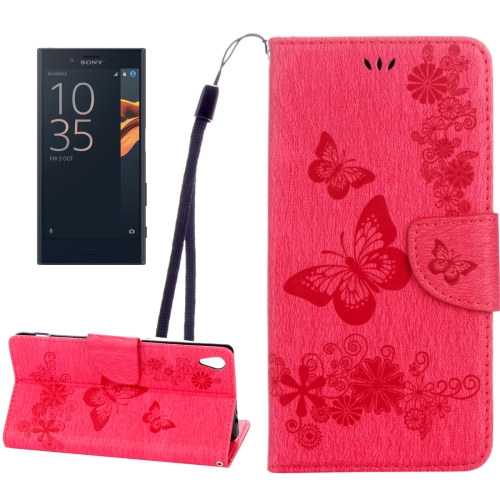 Para Sony Xperia XA Ultra Mariposas En Relieve Funda De Cuero Con Tapa