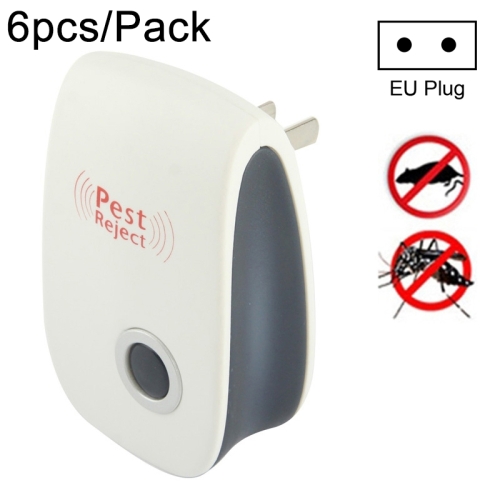 

6pcs/Pack Ultrasonic Electronic Cockroach Mosquito Pest Reject Repeller, EU Plug