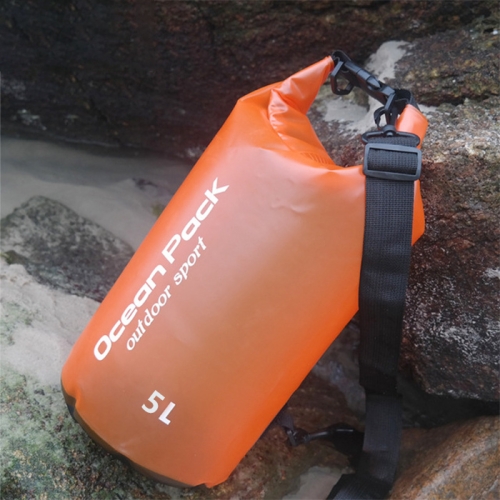 

Outdoor Waterproof Single Shoulder Dry Bag Dry Sack PVC Barrel Bag, Capacity: 5L (Orange)