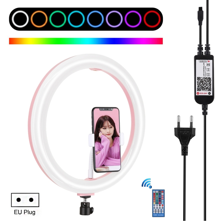 PULUZ 11.8 inch 30cm RGB Dimmable LED Ring Vlogging Selfie Photography Video Lights with Cold Shoe Tripod Ball Head & Phone Clamp (Pink)(EU Plug)
PULUZ 11.8 inch 30cm RGB Dimmable LED Ring Vlogging Selfie Photography Video Lights with Cold Shoe Tripod Ball Head & Phone Clamp (Pink)(EU Plug)