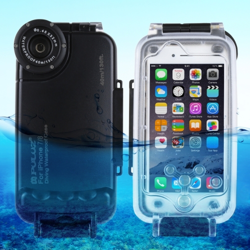 

PULUZ For iPhone SE 2020 & 8 & 7 40m/130ft Waterproof Diving Housing Photo Video Taking Underwater Cover Case(Black)