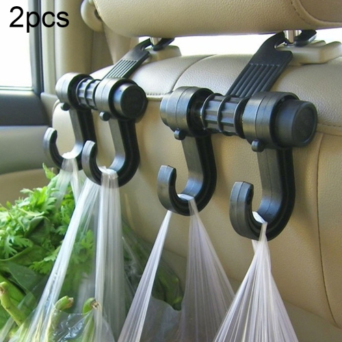 

2pcs KANEED Car Vehicle Multi-functional Seat Headrest Bag Hanger Hook Holder Seat Headrest Hanger Hanging Holder Double Hooks