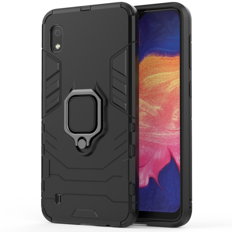PC + TPU Shockproof Protective Case for Galaxy A10, with Magnetic Ring Holder (Black)
PC + TPU Shockproof Protective Case for Galaxy A10, with Magnetic Ring Holder (Black)